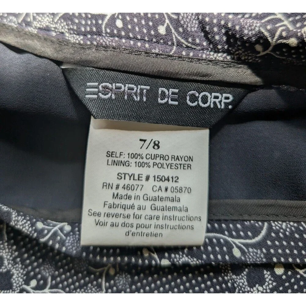 Esprit De Corp Maxi Skirt Flower Side Slit Lined Size 7/8